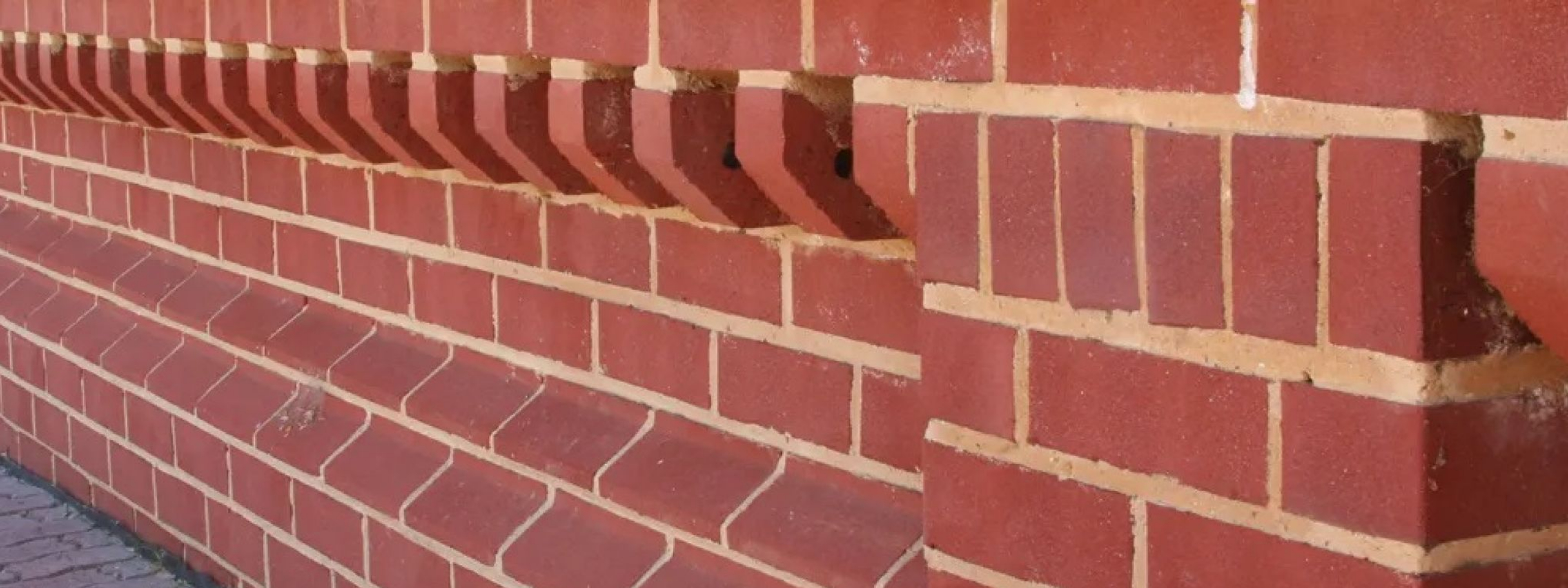 Detailed red brick wall 